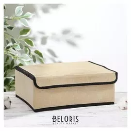 Органайзер для белья с крышкой «Лия», 13 ячеек, 32,5×24×12 см, цвет бежевый