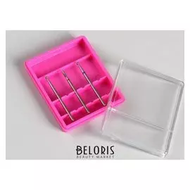 Органайзер для фрез, 6 отделений, цвет розовый