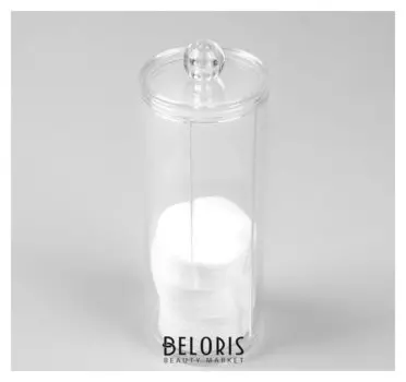 Органайзер для хранения ватных дисков, с крышкой, 7 × 20 см, цвет прозрачный