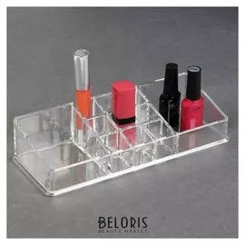 Органайзер для маникюрных/косметических принадлежностей, 11 секций, 22 × 9 × 5 см, цвет прозрачный