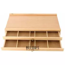 Органайзер для пастели гамма "Студия", бук, 27х7,3х41 см, 2 уровня, 2308198