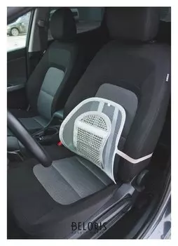 Ортопедическая спинка на сиденье с вертикальным массажером на сиденье 38x39 см, серый