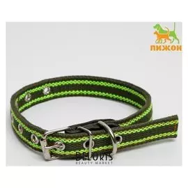 Ошейник брезентовый щенячий двухслойный, 50 х 2 см, хаки/зелёный
