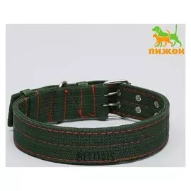 Ошейник четырехслойный с вертлюгом, 80 х 4,9 см, полиэстер, зелёный