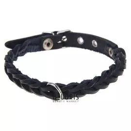 Ошейник кожаный плетеный, 1,2 х 36 см, микс цветов