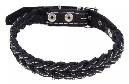 Ошейник кожаный плетеный, 42 х 2 см, микс цветов