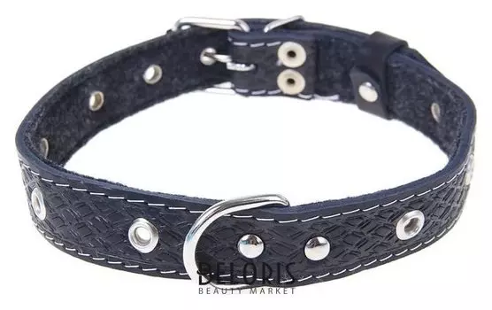 Ошейник кожаный тисненый на фетре, 54 х 2,5 см, безразмерный, микс цветов