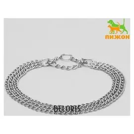 Ошейник-полуудавка металлический трехрядный, 70 см, толщина проволоки 2,5 мм