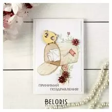 Открытка "Принимай поздравления!" ручная работа, почтовый ящик