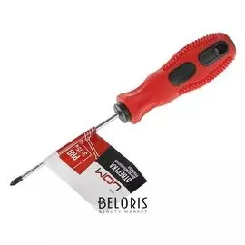 Отвертка крестовая Lom, PH0 х 75 мм, обработка полировка, обрезиненная рукоятка