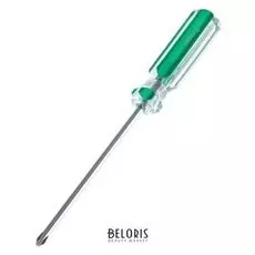 Отвертка крестовая Tundra, PH1 х 125 мм, прозрачная рукоятка