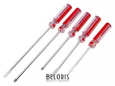 Отвёртки Top Tools, набор 5 шт., пластиковая рукоятка, 3 × SL, 2 × PH