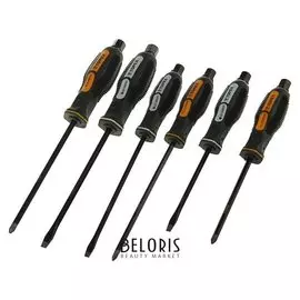 Отвёртки ударные Topex, Crv, 6 шт., закалённое жало, намагниченное жало, SL PH, с вешалкой