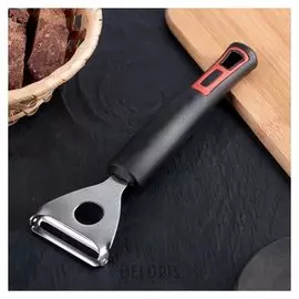 Овощечистка горизонтальная «Чили», 18,5 см, цвет чёрный