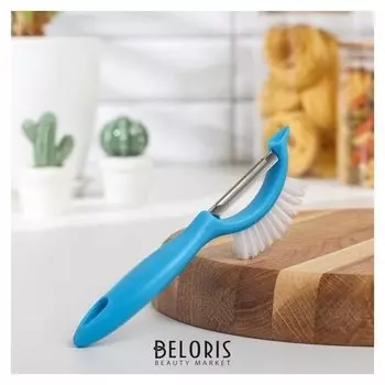 Овощечистка «Сарбо», 18,5×5 см, с щеткой