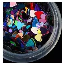 Пайетки для ногтей «Сердечки», разноцветные