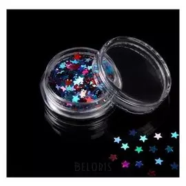 Пайетки для ногтей «Звезды», разноцветные