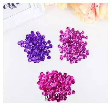 Пайетки для творчества "Классика", оттенки фиолетового, 8 мм, 30 г