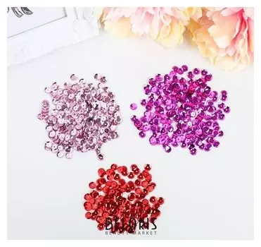 Пайетки для творчества "Классика", оттенки красного, 6 мм, 30 г