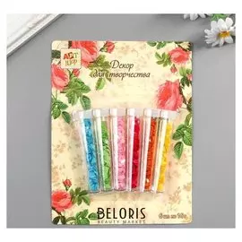 Пайетки в капсуле "Цветы крупные" 2 гр набор 6 шт 17х13 см