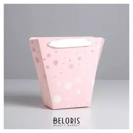 Пакет для цветов трапеция «Блестящие капли», 23 × 23 × 10 см