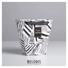 Пакет для цветов трапеция «Зебра», 23 × 23 × 10 см