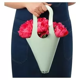 Пакет–конус с бумажными ручками «Бирюзовый», 15 × 38 см