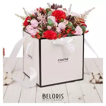 Пакет-коробка «Счастье рядом», 19 × 19 × 19 см