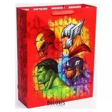 Пакет ламинат вертикальный "Marvel", мстители, 31х40х11 см