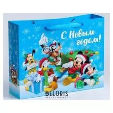 Пакет ламинат вертикальный "С новым годом!", 31х40х11 см, микки маус