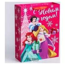 Пакет ламинат вертикальный "С новым годом!", 31х40х11 см, принцессы