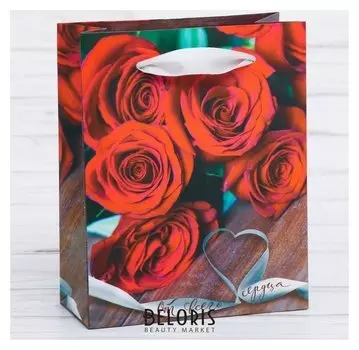 Пакет ламинированный вертикальный «От всего сердца», ML 23 × 27 × 8 см