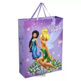 Пакет ламинированный вертикальный "С днем рождения!", феи, 23 х 27 х 11.5 см