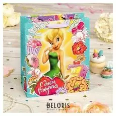 Пакет ламинированный вертикальный "С днем рождения", феи: динь динь, 31 х 40 х 11 см