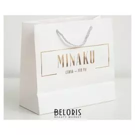 Пакет Minaku, БК 250гр, матовый, тиснение золотом, 27*25*11,5 см