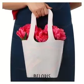 Пакет овальный с ручками «Под мрамор», 61,2 х 46,7 см