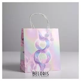 Пакет подарочный крафт «Нежность», 22 × 25 × 12 см