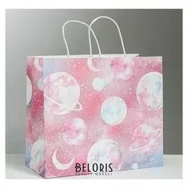 Пакет подарочный крафтовый Space, 32 × 28 × 15 см