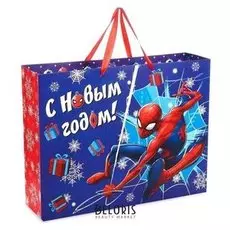 Пакет подарочный ламинированный «С новым годом!», человек-паук, 40 х 31 х 11 см