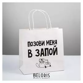 Пакет подарочный «Позови меня», 22 × 22 × 11 см