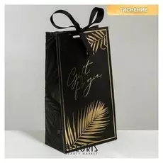 Пакет подарочный с лентой Gift For You, 13 × 23 × 7 см