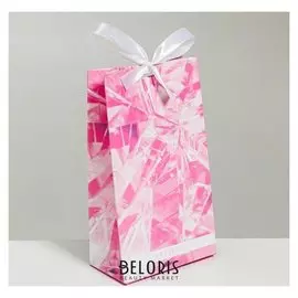 Пакет подарочный с лентой Present, 13 × 23 × 7 см