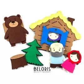 Пальчиковый театр Маша и медведь герои+домик