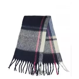 Палантин женский шерстяной P3738_h6 цвет тёмно-синий, р-р 50х180