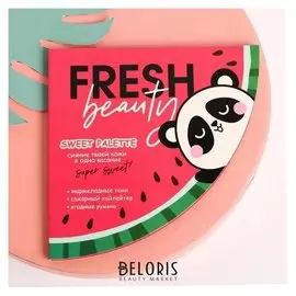 Палетка для макияжа Fresh Beauty, румяна, хайлайтер и тени для век, 4 оттенка