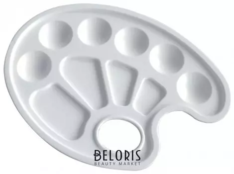 Палитра для рисования пластиковая, овальная, 22х16 см, толщина 10 мм