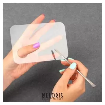 Палитра для смешивания лаков 10 × 15 см, с шабером 15 см, цвет прозрачный