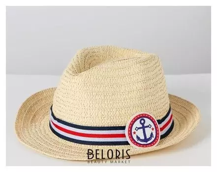Панама детская соломенная «Якорь»
