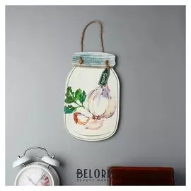 Панно декоративное "Банка с чесноком" 25х15х4 см