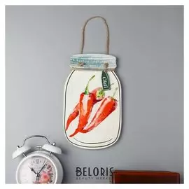 Панно декоративное "Банка с перцем чили" 25х15х4 см